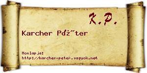 Karcher Péter névjegykártya